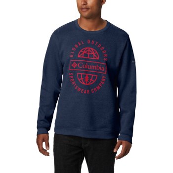 Columbia Hart Mountain Graphic, Sudaderas Azul Marino Multicolor Para Hombre | 169470-TOX